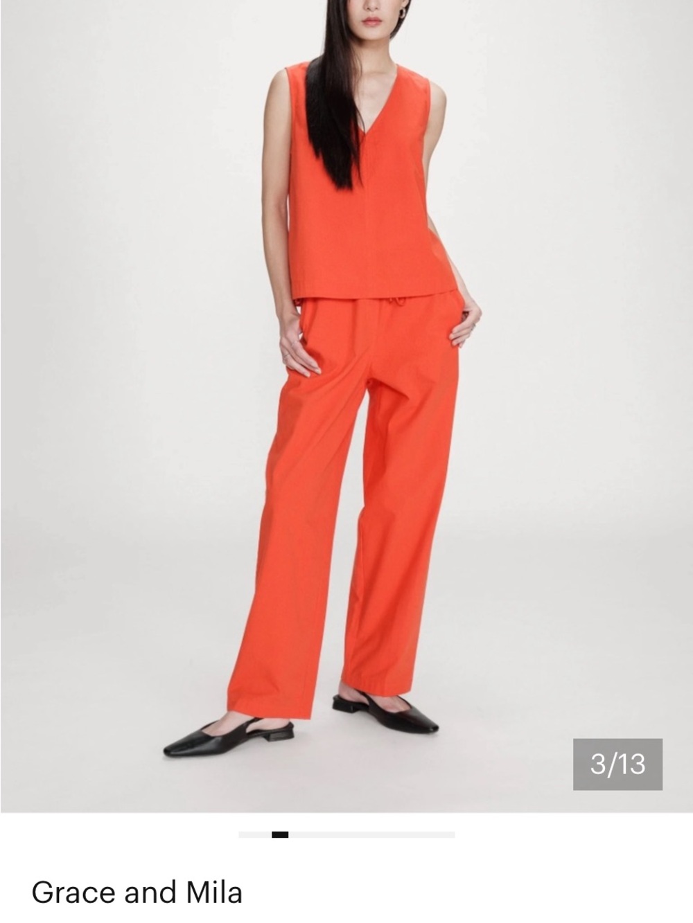 STRAIGHT COTTON PANTS ADJUSTABLE WAIST SANGUINE RHODE (top available also)